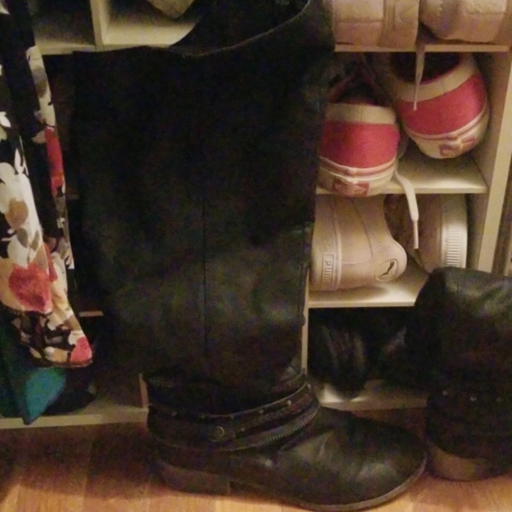Knee high black boots